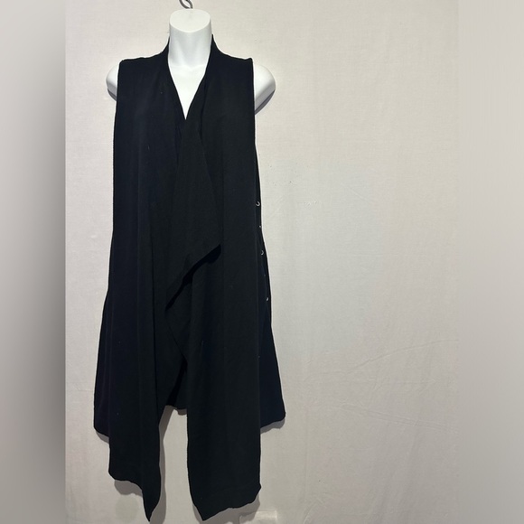 New Directions Black Long Drape Vest Size Small - Picture 1 of 5